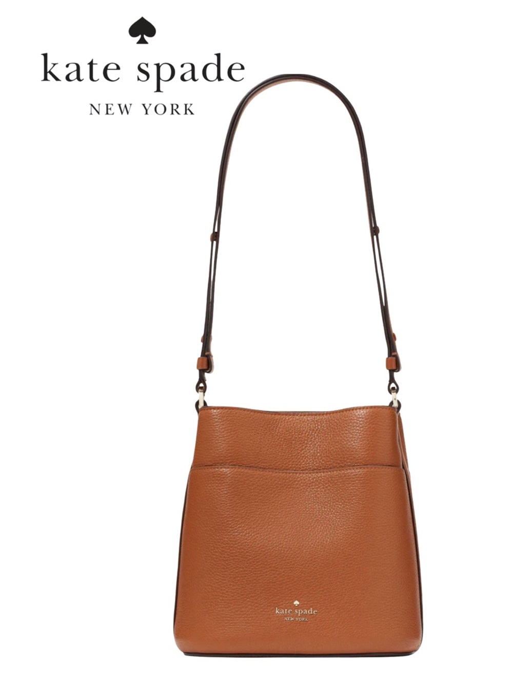 KATE SPADE Leila Small Bucket Bag in Warm Gingerbread KE489